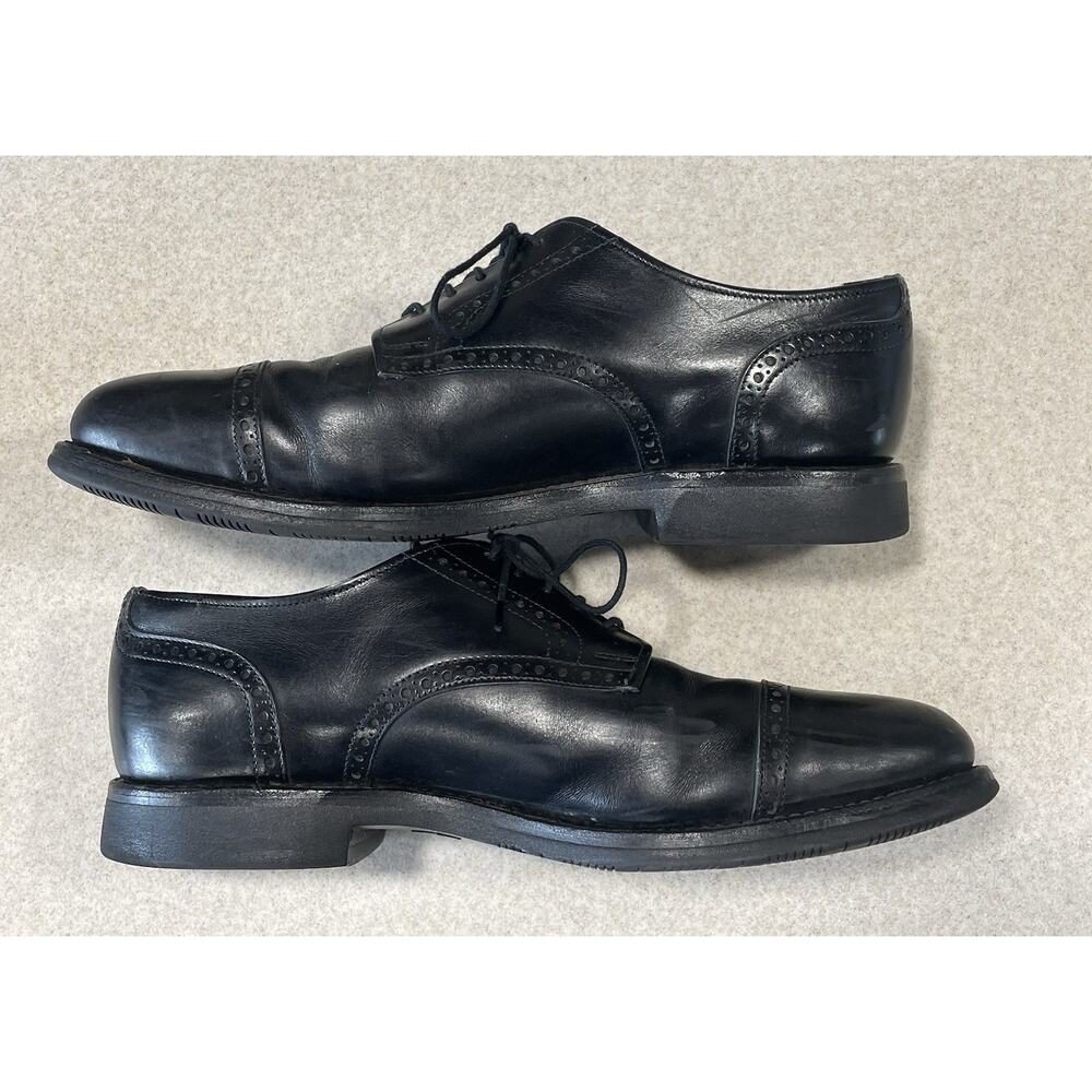 ALLEN EDMONDS Men’s Size 9D Black Perforated Leather Cap Toe Lace-Up Shoes - Picture 5 of 11